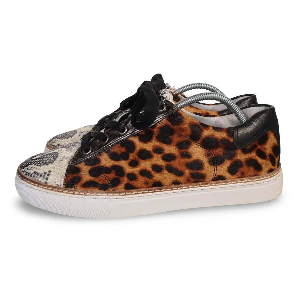 Johnston & Murphy Callie Women's 8.5M Snake Leopard Print Leather Sneakers